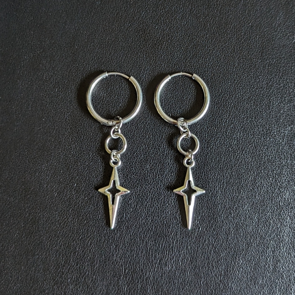 Goth North Star Earrings